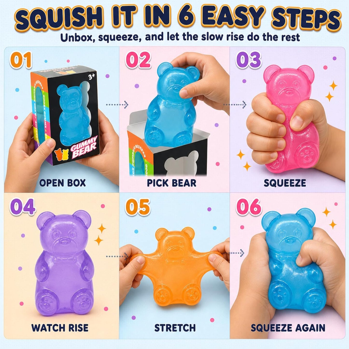 Gummy Bear Squishy Toy – Stress Relief Squeeze Toy