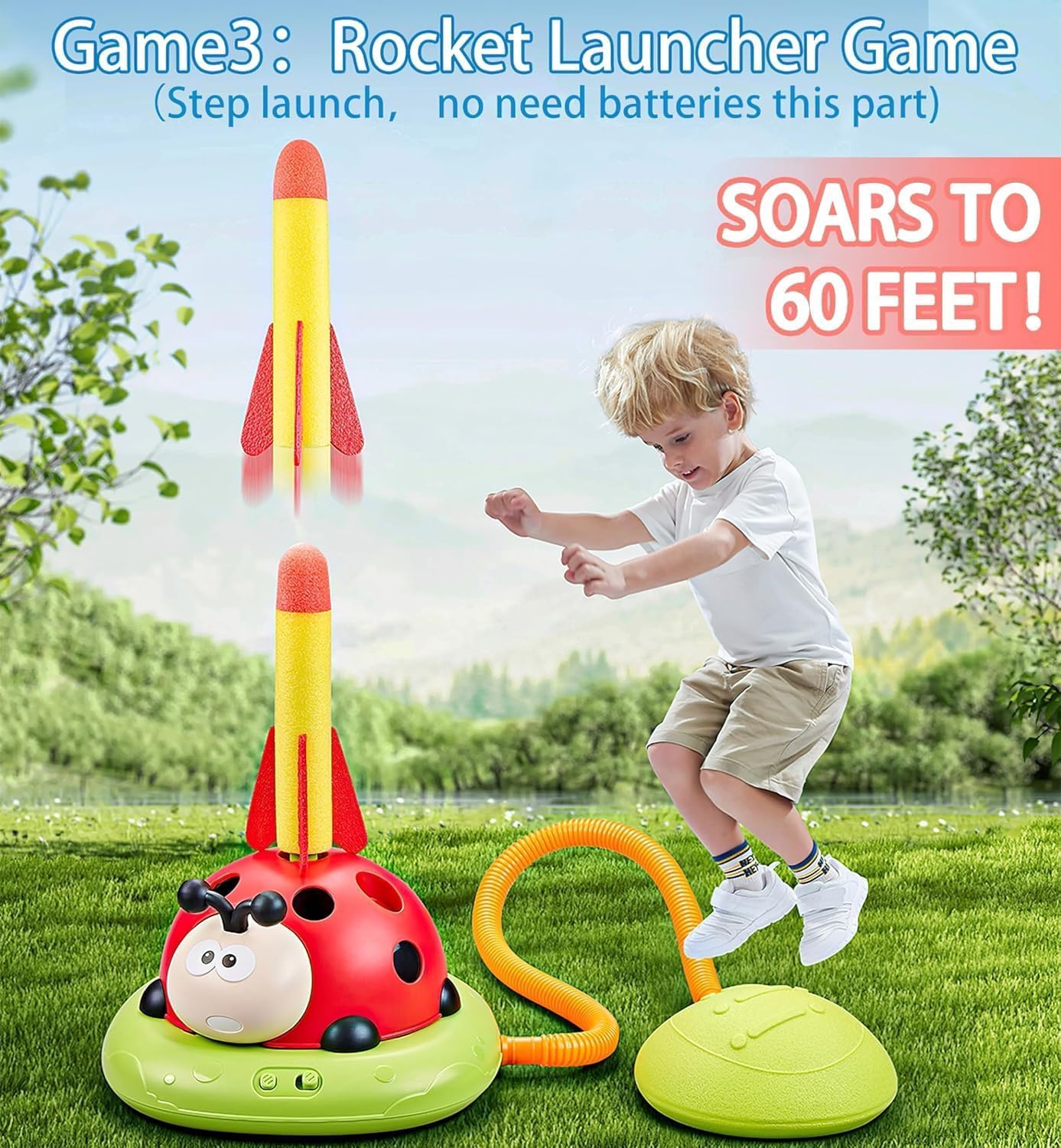 3-in-1 Musical Jump Rocket Launcher Game