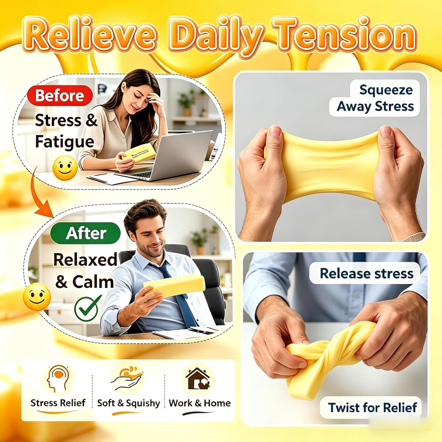 BIG SIZE Slow Rise Squishy Butter Stick – Soft Sensory Stress Relief Toy for Kids & Adults