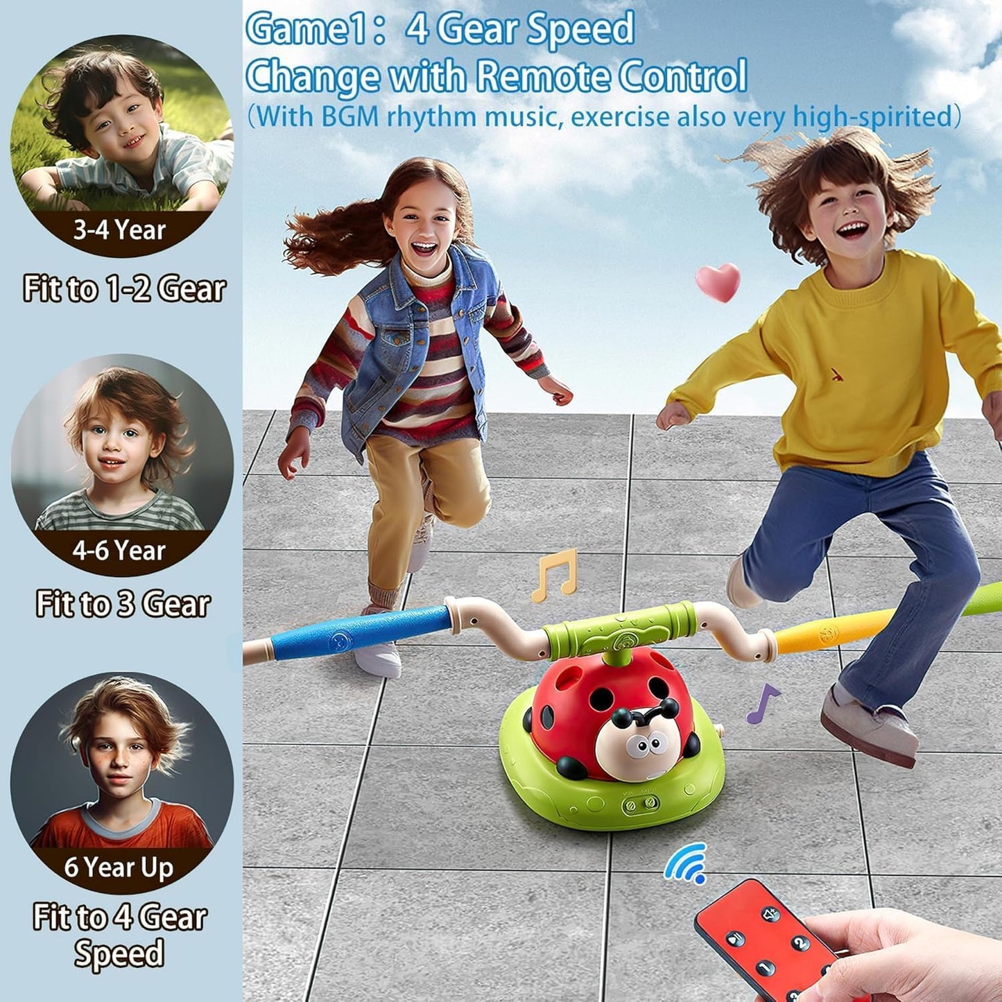 3-in-1 Musical Jump Rocket Launcher Game