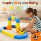 169 PCS building block track car