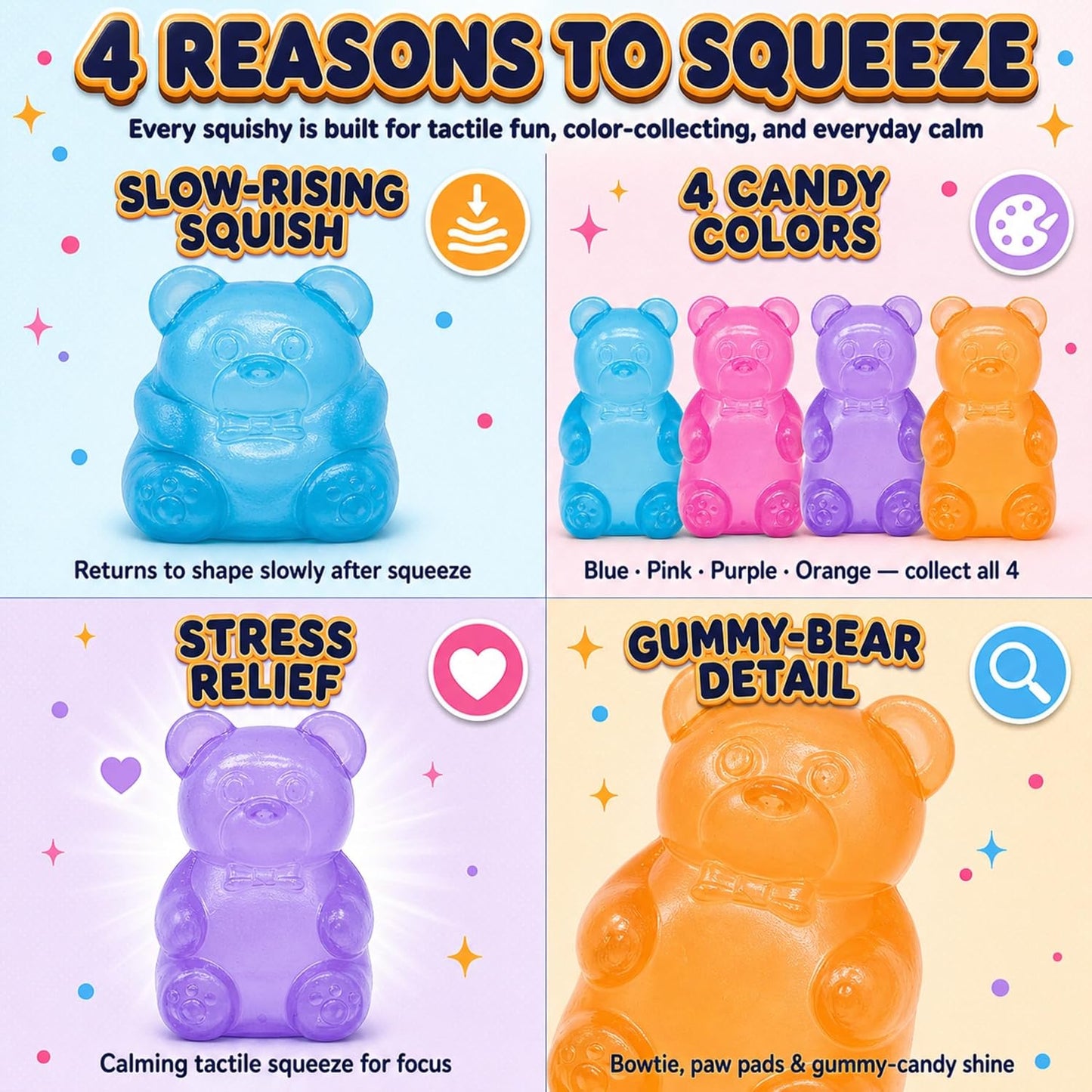 Gummy Bear Squishy Toy – Stress Relief Squeeze Toy