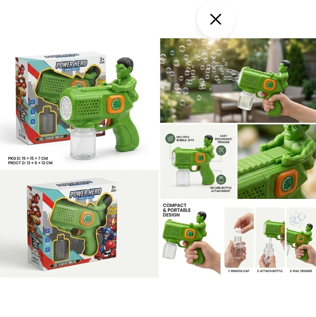 Avengers Bubble Gun Series – Spider-Man & Hulk Edition