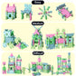 74 Pcs Wooden Pattern Blocks Set