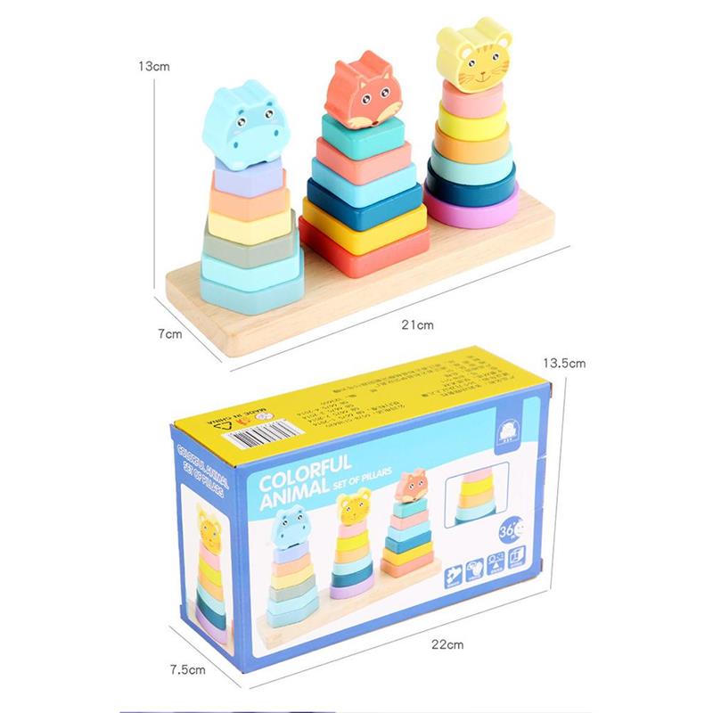 Wooden Shape Sorting Stacking Toy