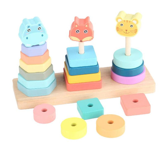 Wooden Shape Sorting Stacking Toy