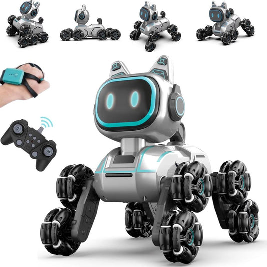 8WD Gesture Control Robot Dog – RC Stunt Car with Lights & Music