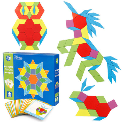 Coogam-130-Pcs-Kayu-Pola-Blok-Bentuk-Geometris-Mainan-Grafis-Awal-Pendidikan-Montessori-Tangram-Batang-Mainan
