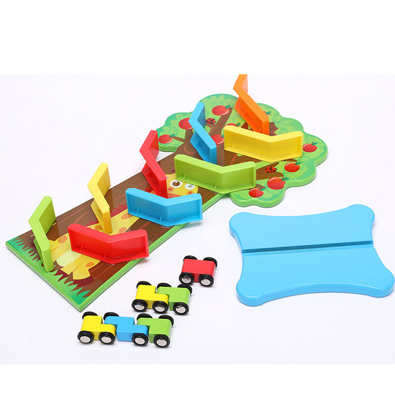 Wooden Fruit Tree Race Track Car Slide