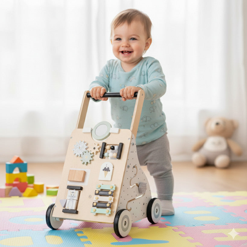 Wooden stroller for children