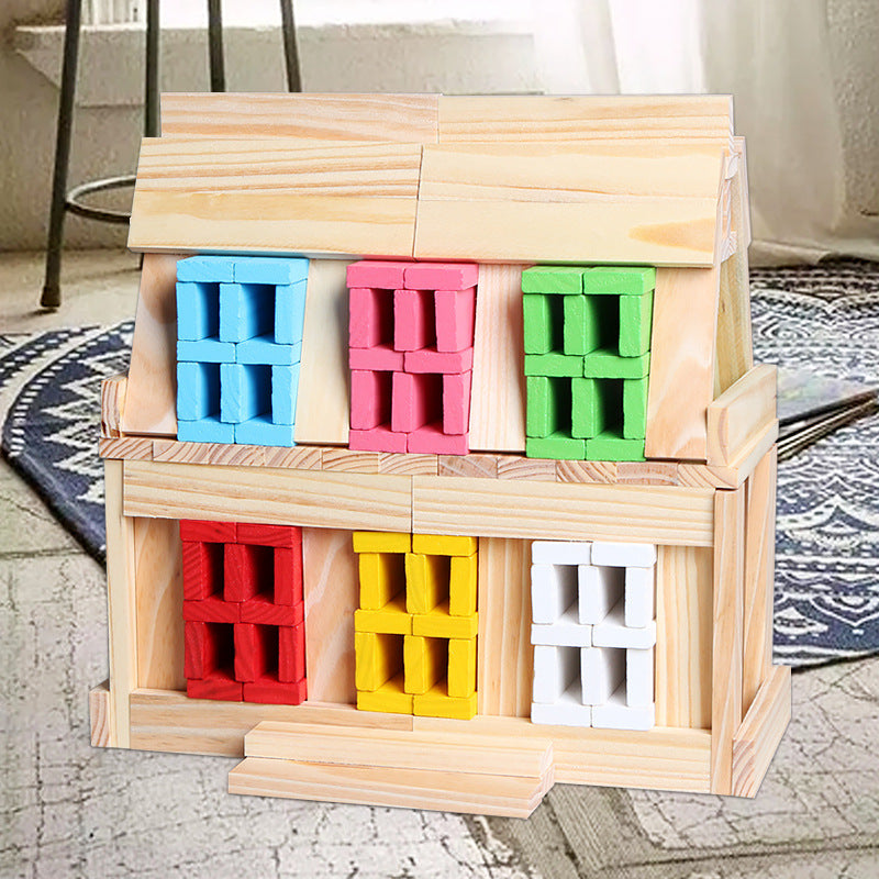 🧩 100 Colorful Wooden Pieces