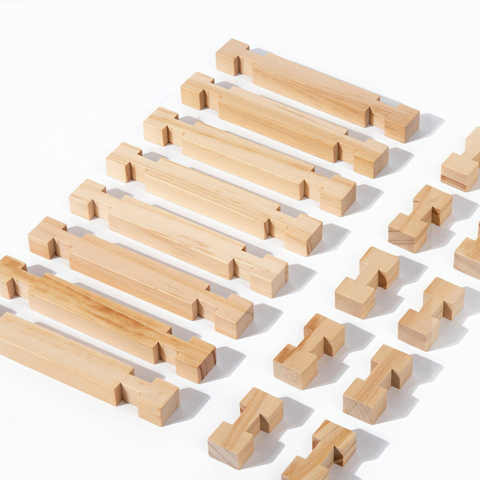 114 pcs DIY Wooden Building Blocks Set
