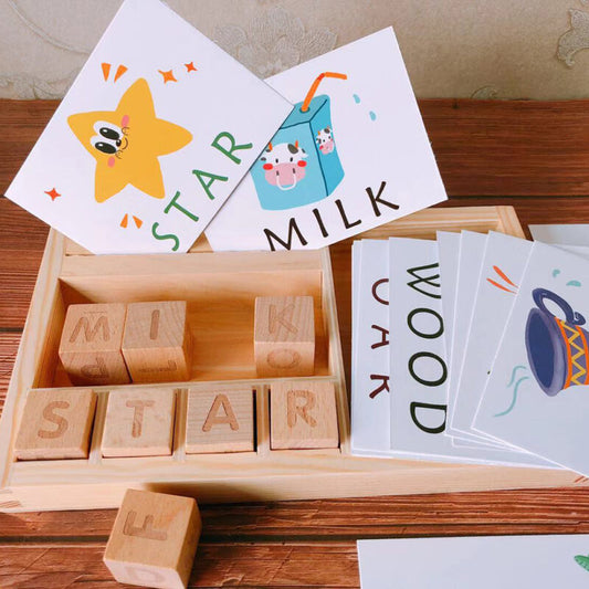 English Cardboard Puzzle Word Spelling Game