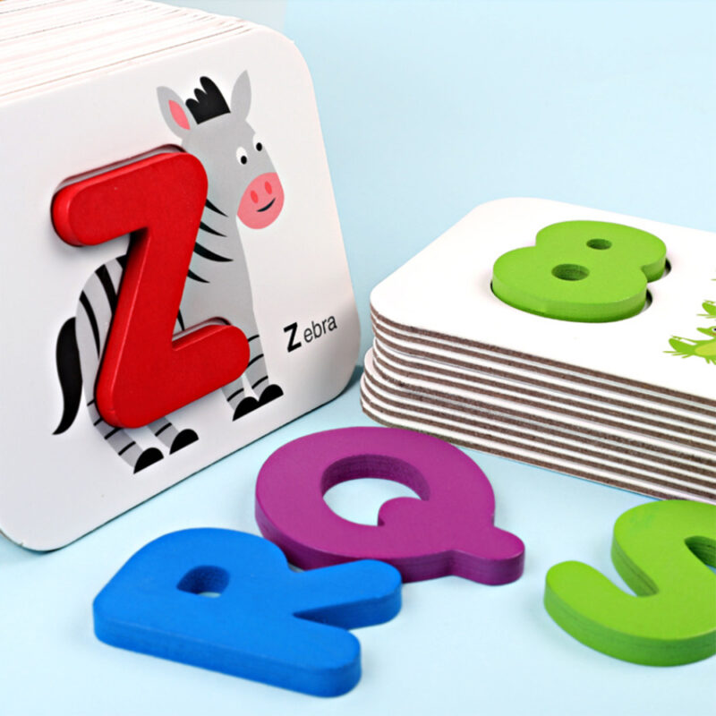 Wooden Early Education  ABC  Letter Cards 72 pcs