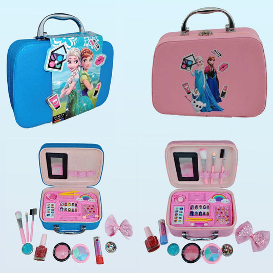 Girls' Pretend Play Makeup Kit – Glitter Carry Case with Mirror | Kids Beauty Set