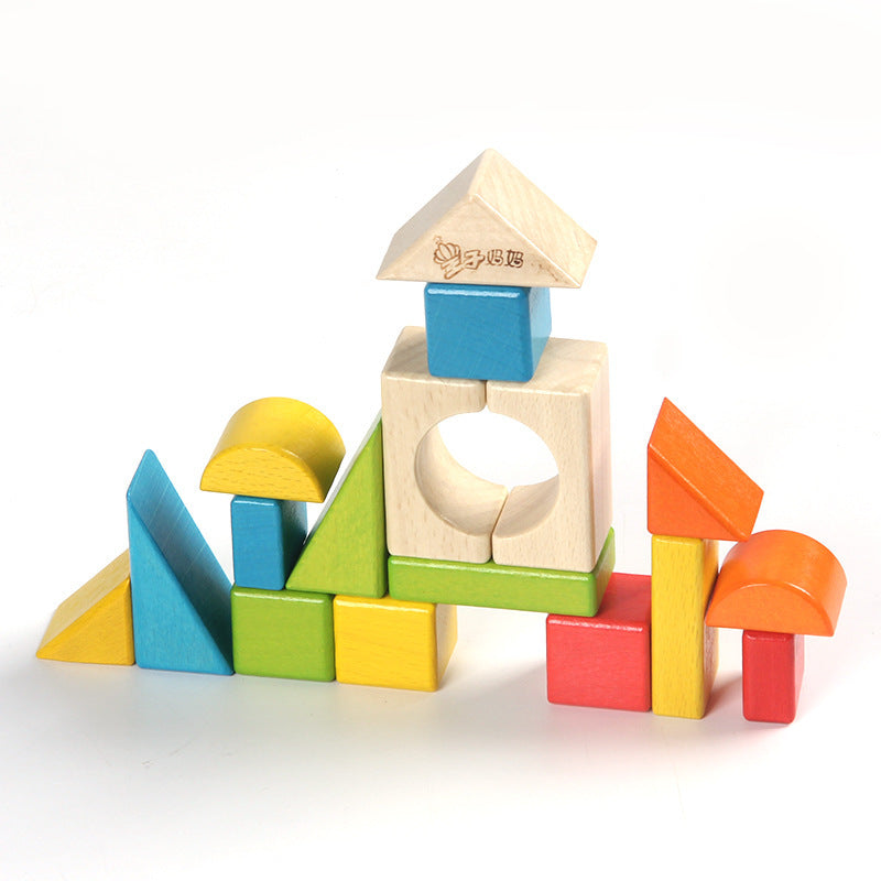 Trailer Building Game 17 Pieces Wooden