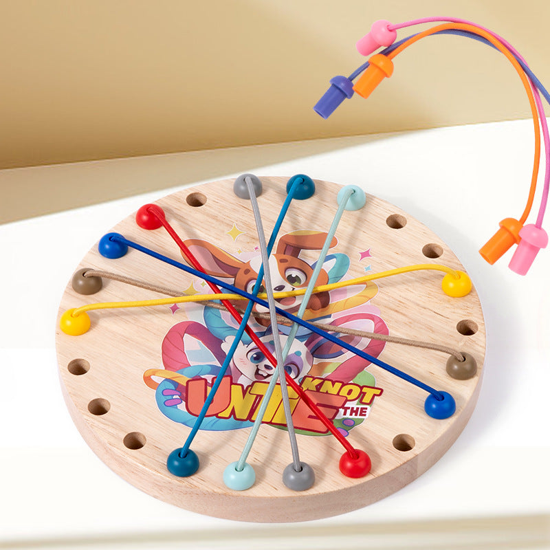 wooden Twisted Rope Puzzle Game | Fun Brain Teaser & Logic Challenge for Kids & Adults
