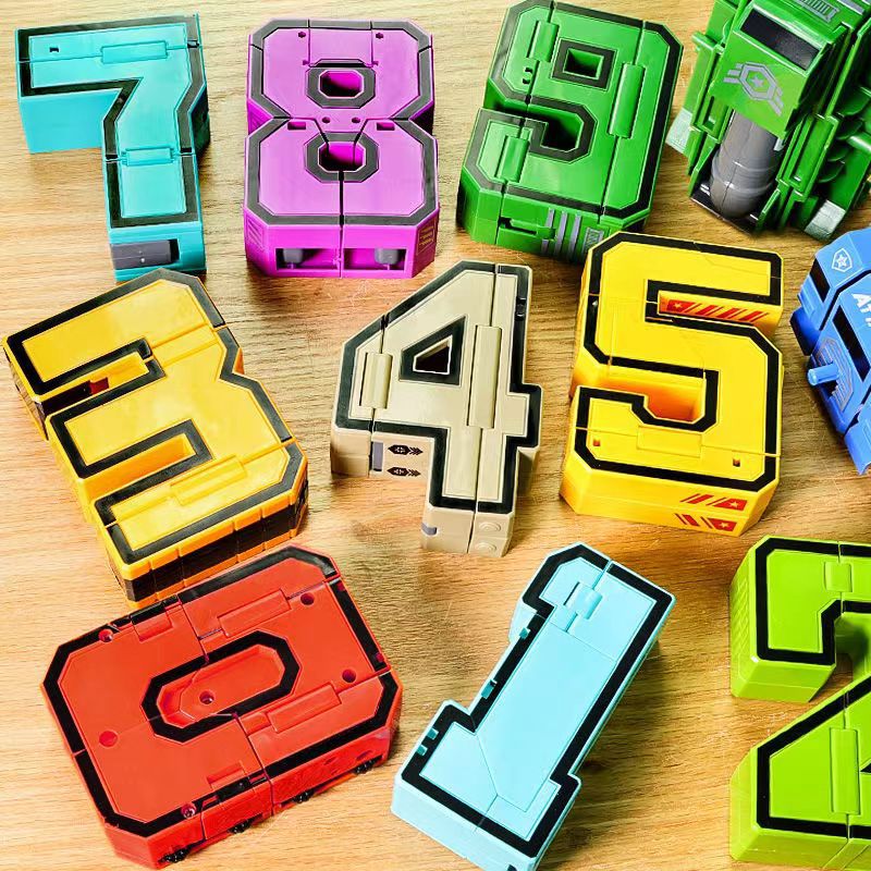 BIG SIZE Transforming Number Robot Set | Educational Number Robots That Transform into Vehicles & Giant Robots