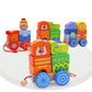 Wooden train with building blocks