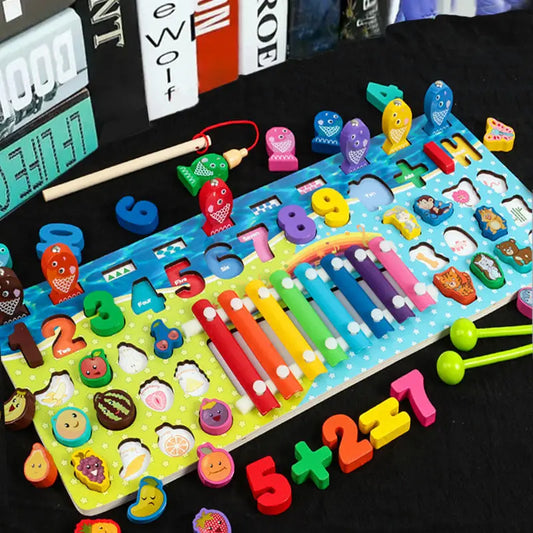 Six-In-One Shape Pairing Number Matching Board