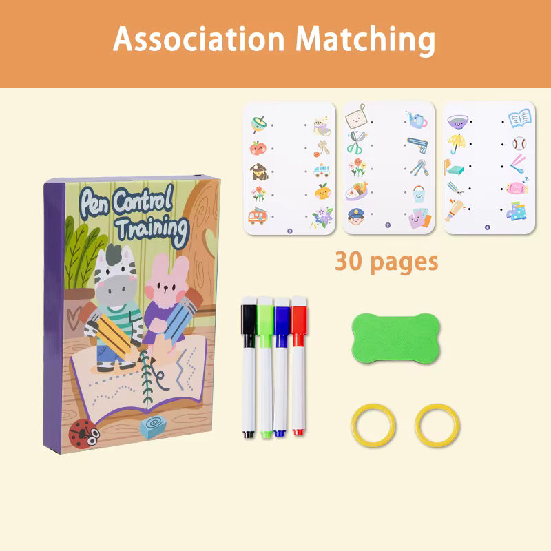 Set of 3 Reusable Tracing Copybook Set – Handwriting Practice Workbook for Kids