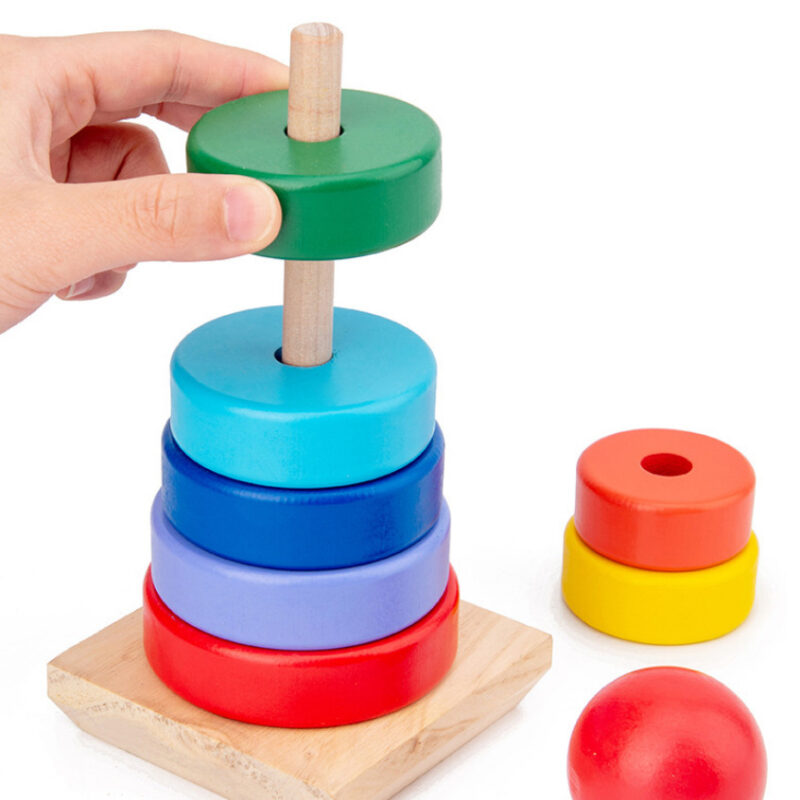 Colored wooden tower