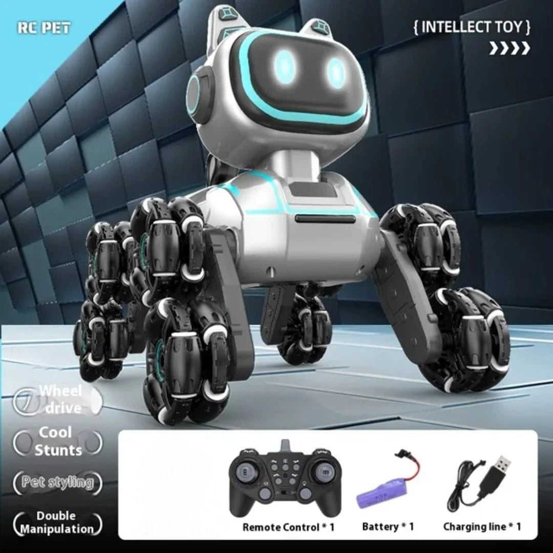 8WD Robot Dog – RC Stunt Car with Lights & Music
