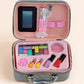 Girls' Pretend Play Makeup Kit – Glitter Carry Case with Mirror | Kids Beauty Set