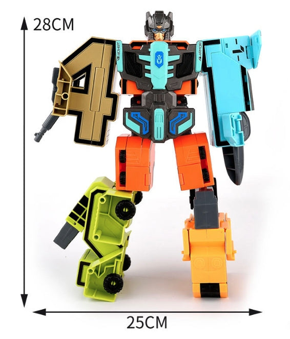 BIG SIZE Transforming Number Robot Set | Educational Number Robots That Transform into Vehicles & Giant Robots