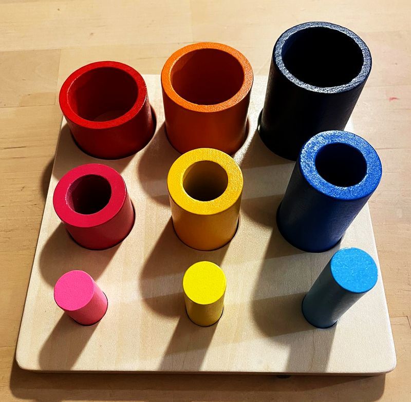 Montessori Wooden Puzzle Board – Stacking & Sorting Learning Toy