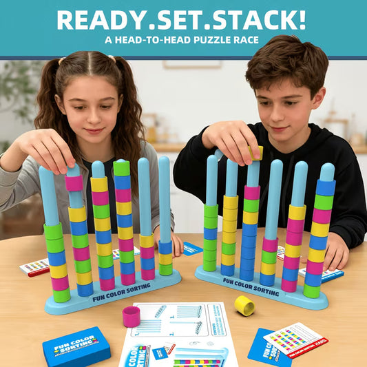 Color Tower Challenge Game | Fast-Paced Family Stacking & Color Matching Party Game