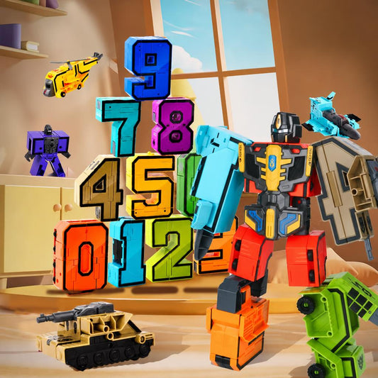 BIG SIZE Transforming Number Robot Set | Educational Number Robots That Transform into Vehicles & Giant Robots