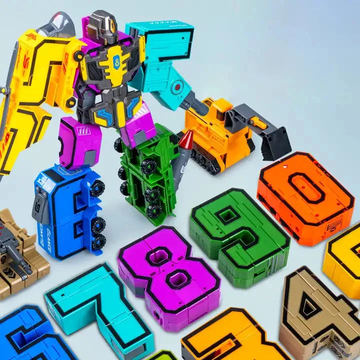 BIG SIZE Transforming Number Robot Set | Educational Number Robots That Transform into Vehicles & Giant Robots